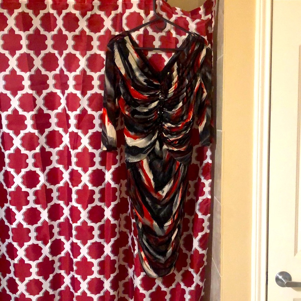 Red White Black Sliver Dress